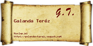 Galanda Teréz névjegykártya